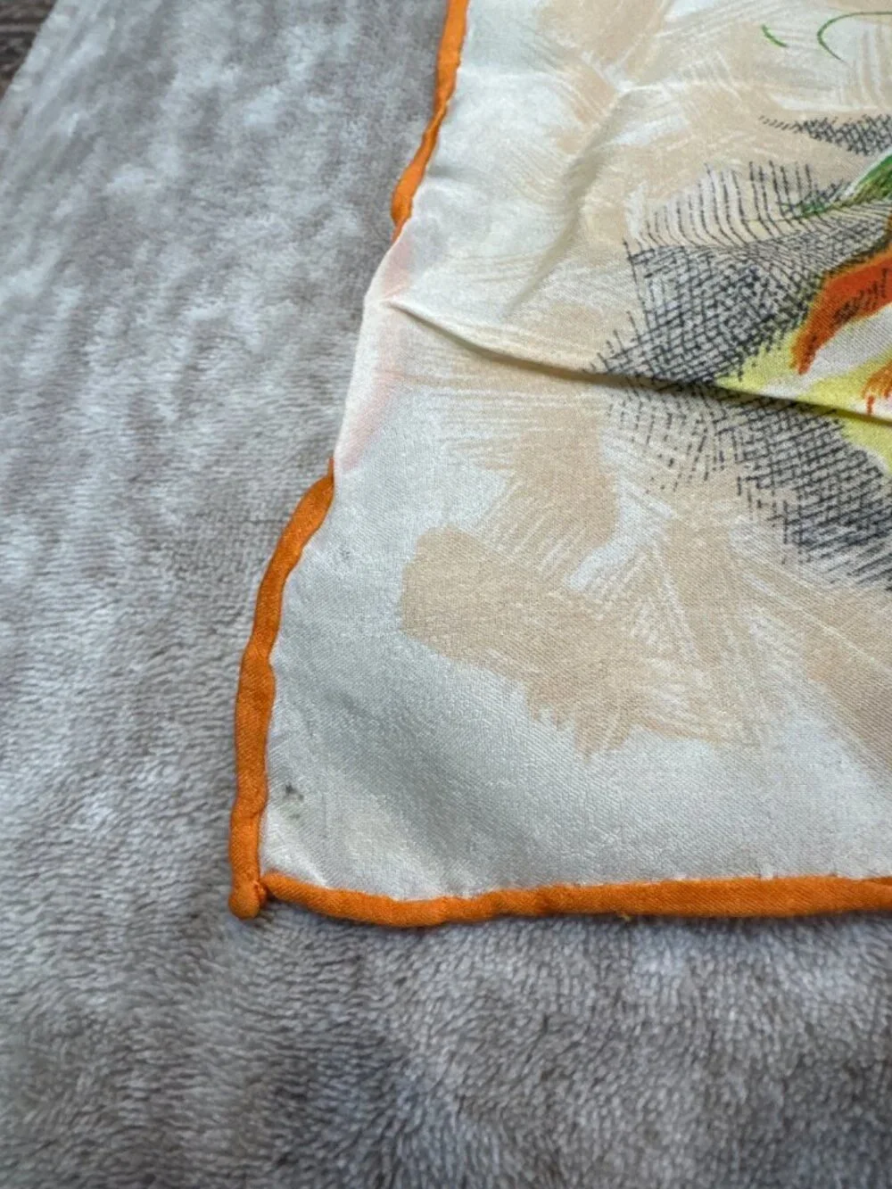 Yellow Orange Spring Floral Vintage Square Women's Fashion Scarf 30” x 30”